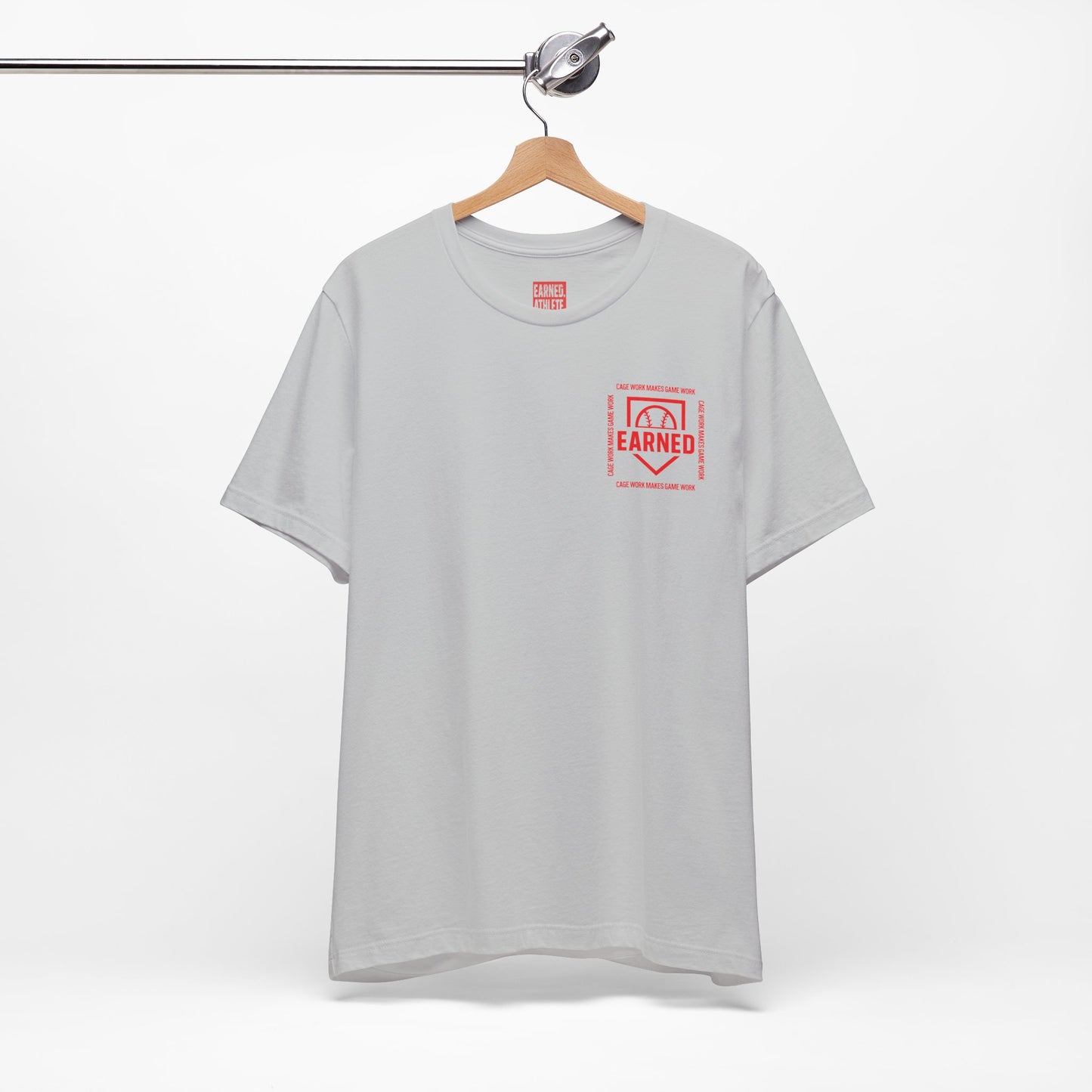CAGE WORK MAKES GAME WORK Tee (Red Font)