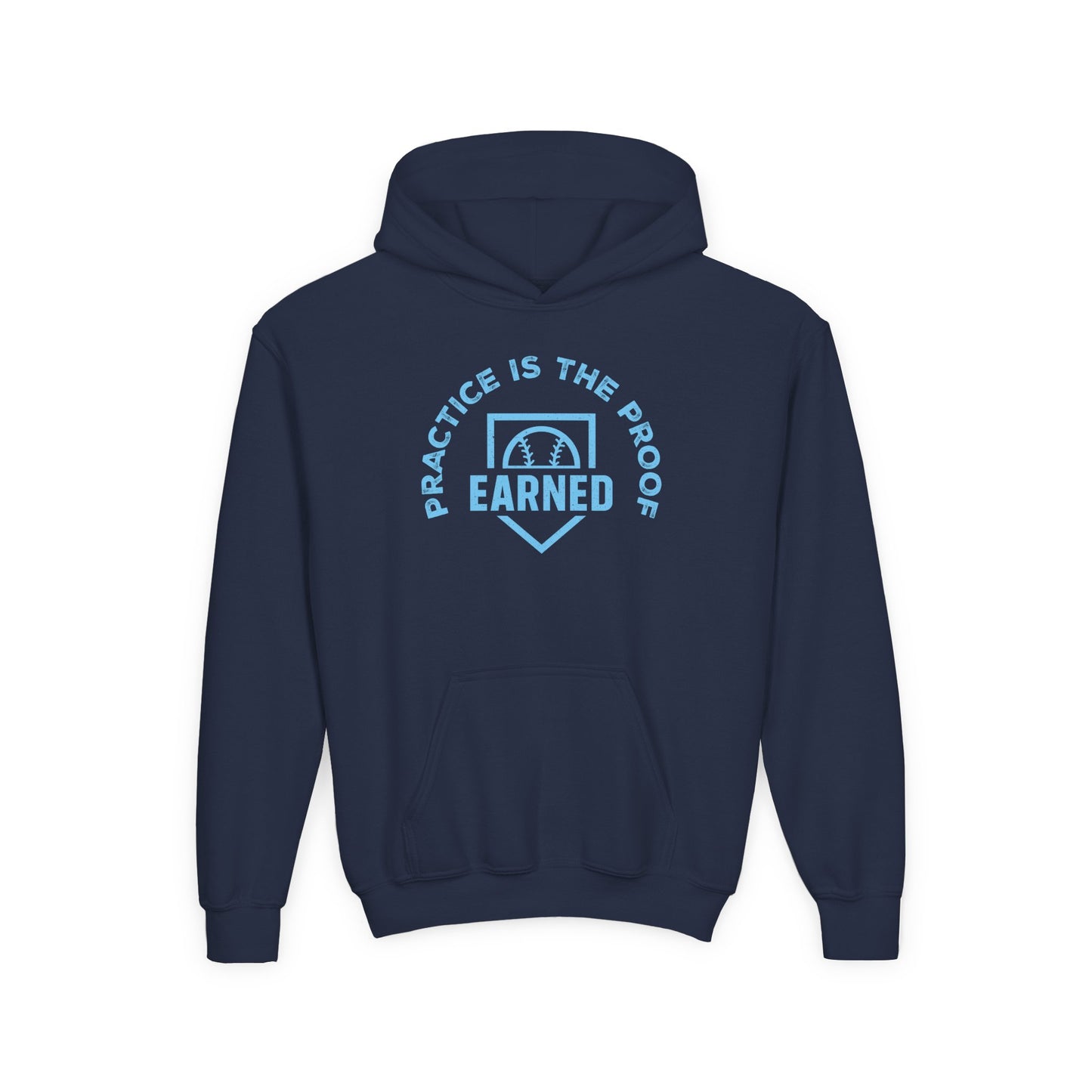 PRACTICE IS THE PROOF Youth Hoodie (Blue Logo)