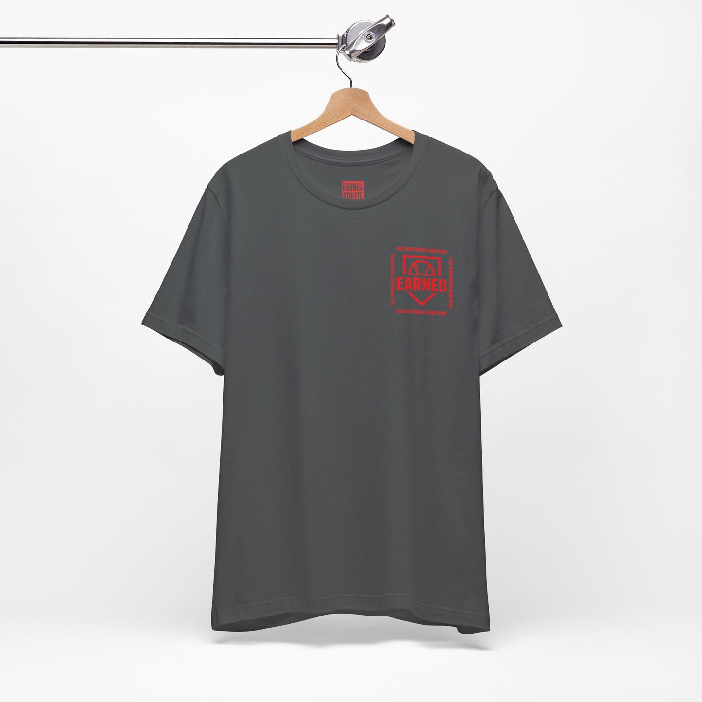 CAGE WORK MAKES GAME WORK Tee (Red Font)