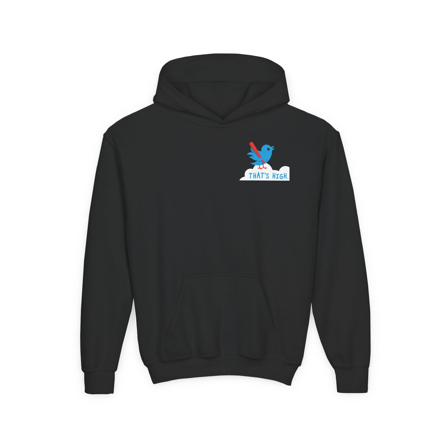 THAT'S HIGH Youth Hoodie (Blue Bird) - DUGOUT CHANT Collection