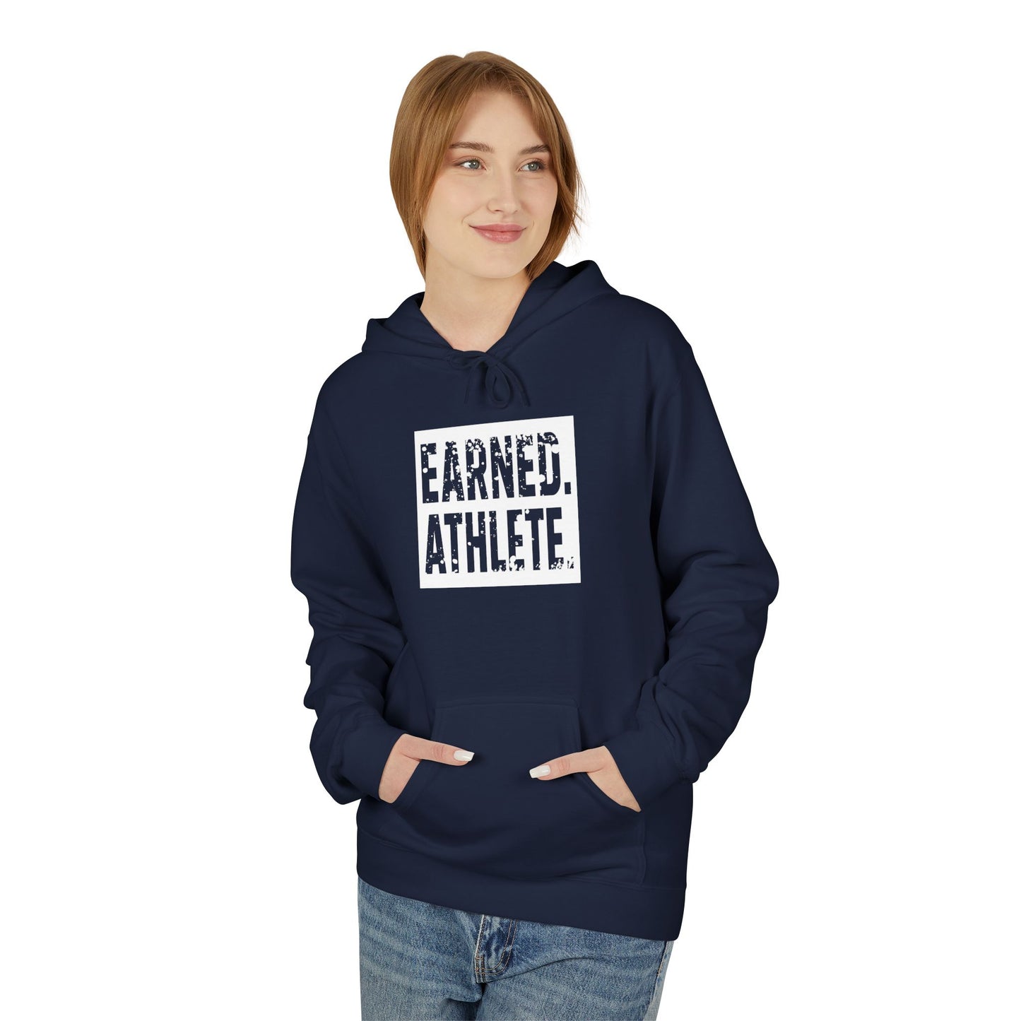 EARNED. ATHLETE. Hoodie (White Logo)