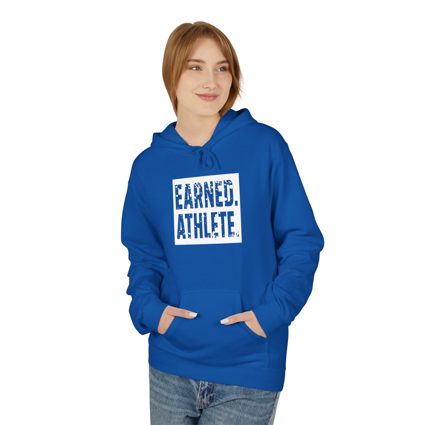 EARNED. ATHLETE. Hoodie (White Logo)