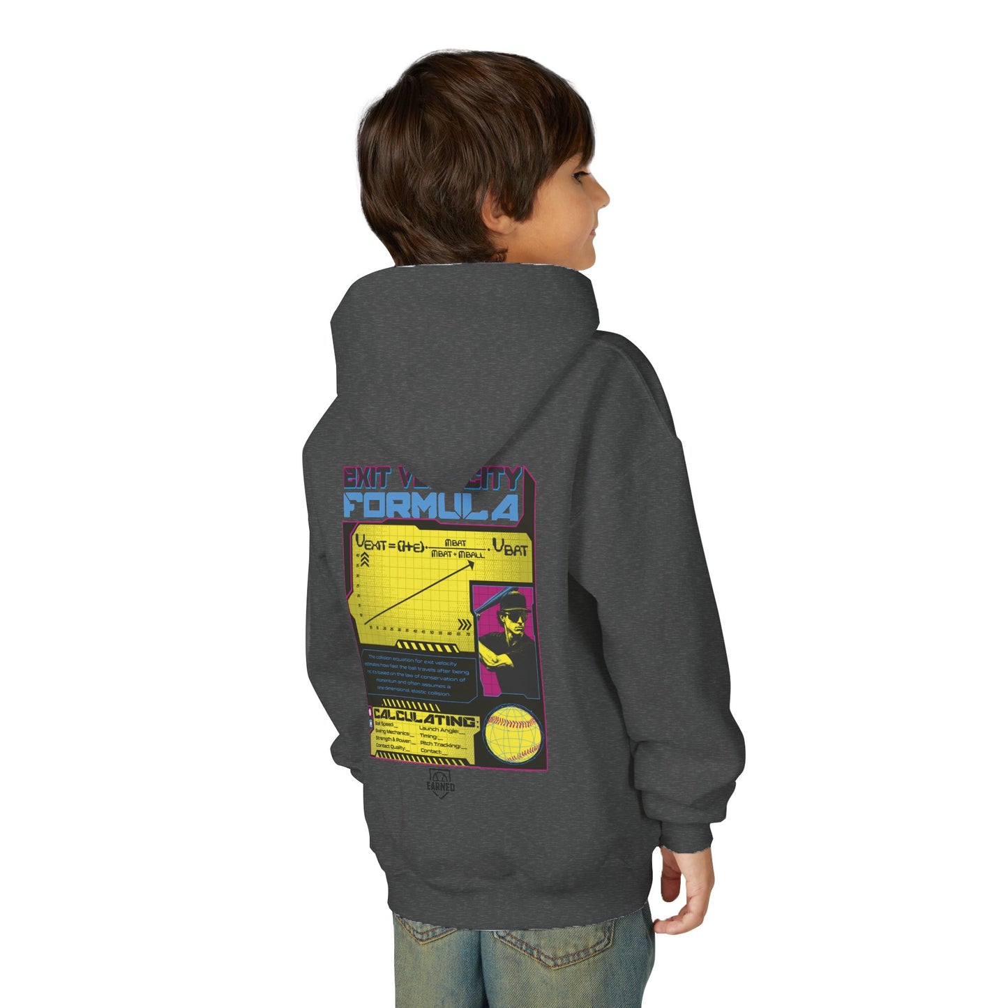 EXIT VELOCITY FORMULA Youth Hoodie - BASEBALL IQ Collection