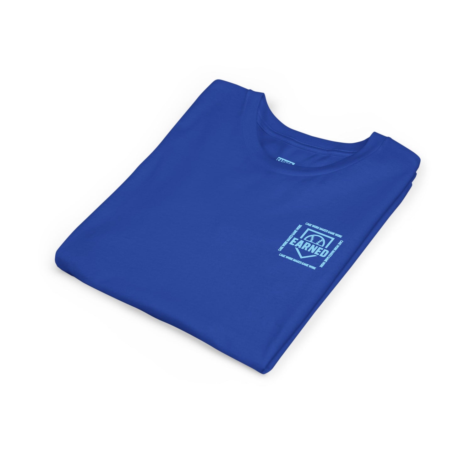 CAGE WORK MAKES GAME WORK Youth Tee (Blue Font)