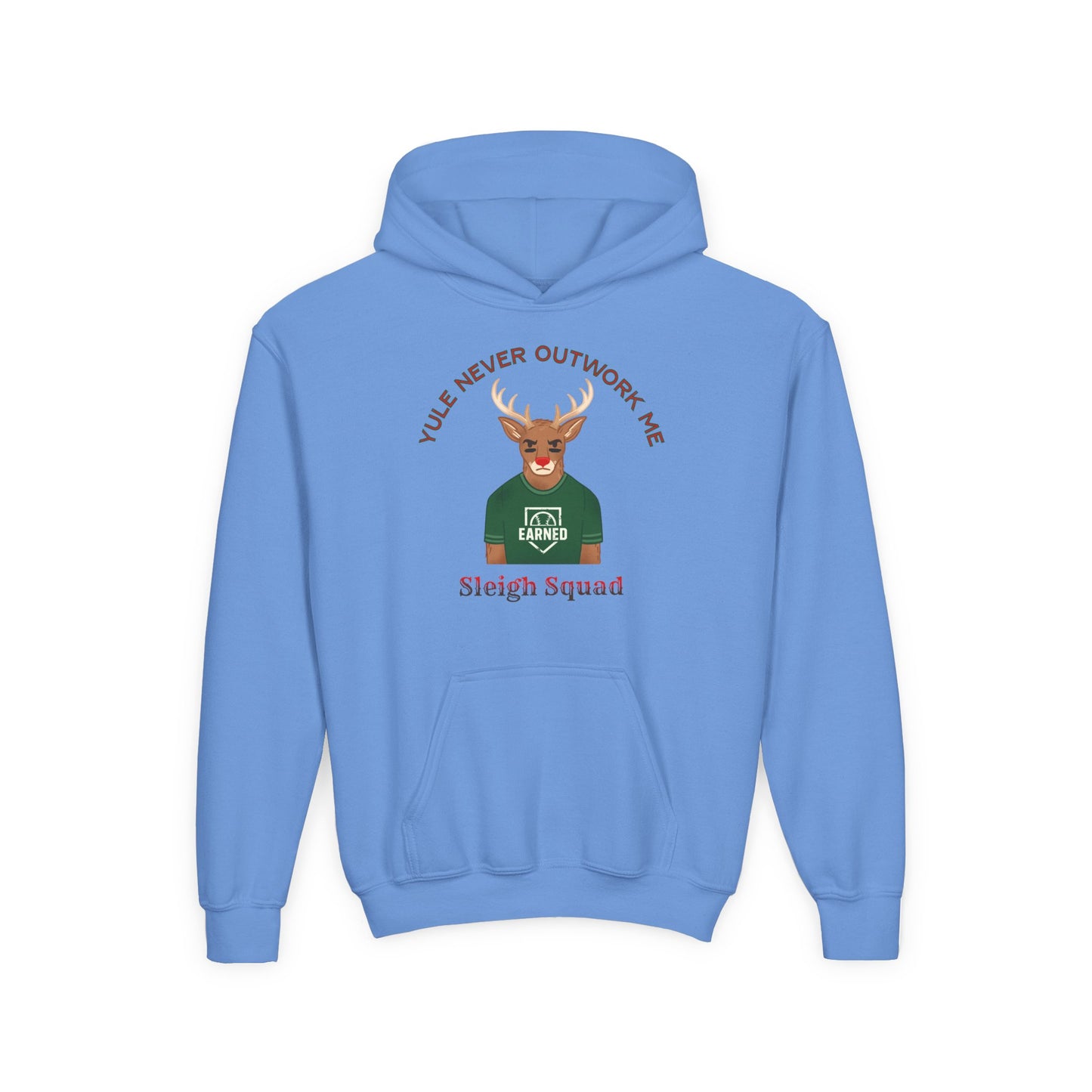 YULE NEVER OUTWORK ME Youth Hoodie - SLEIGH SQUAD Collection