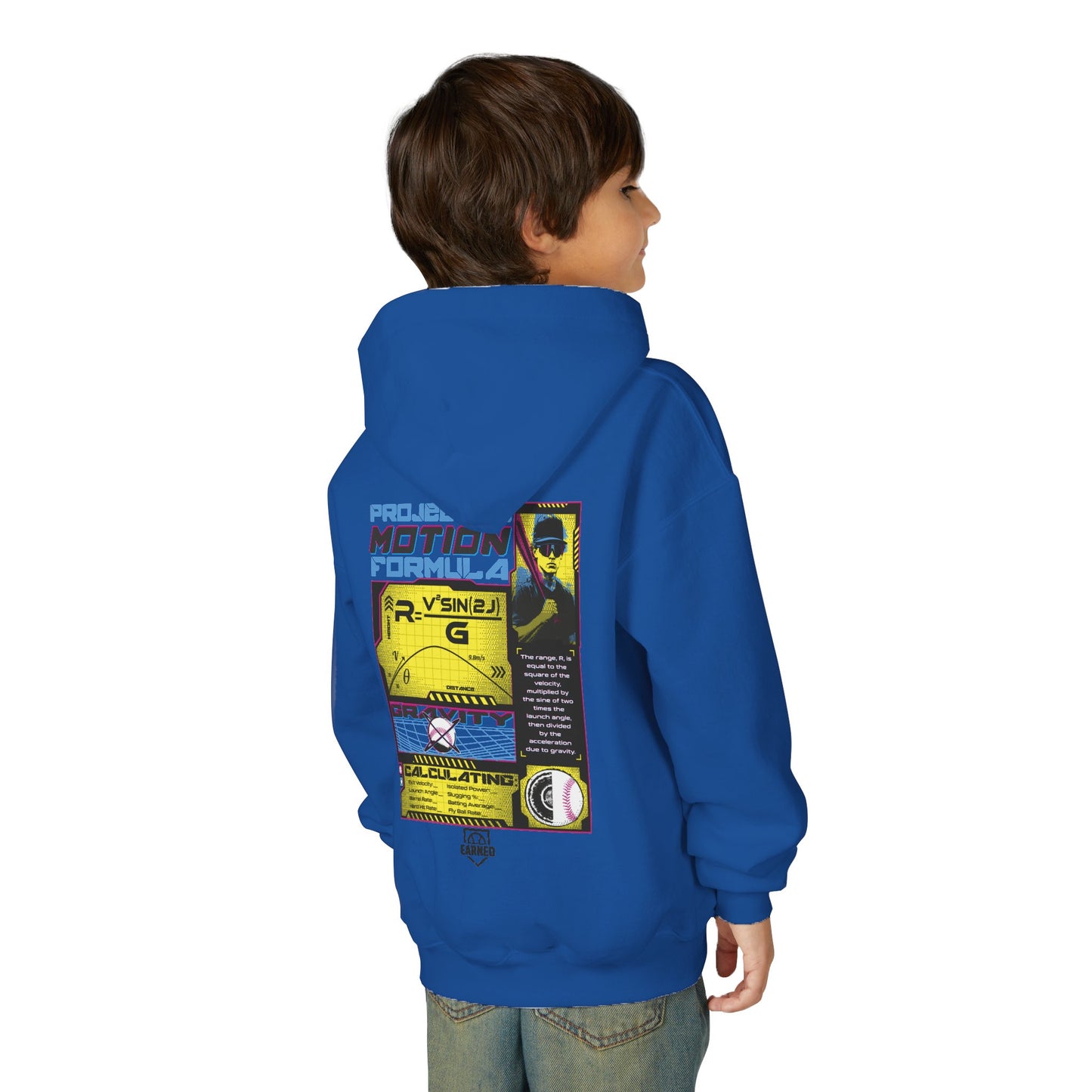 PROJECTILE MOTION FORMULA Youth Hoodie - BASEBALL IQ Collection