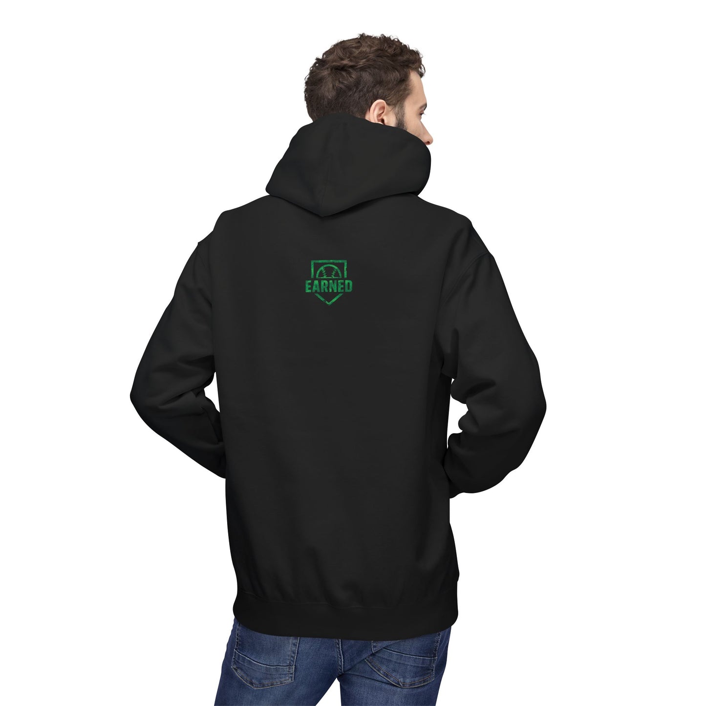 SHOWING UP ADDS UP Adult Hoodie (Green Camo Logo)