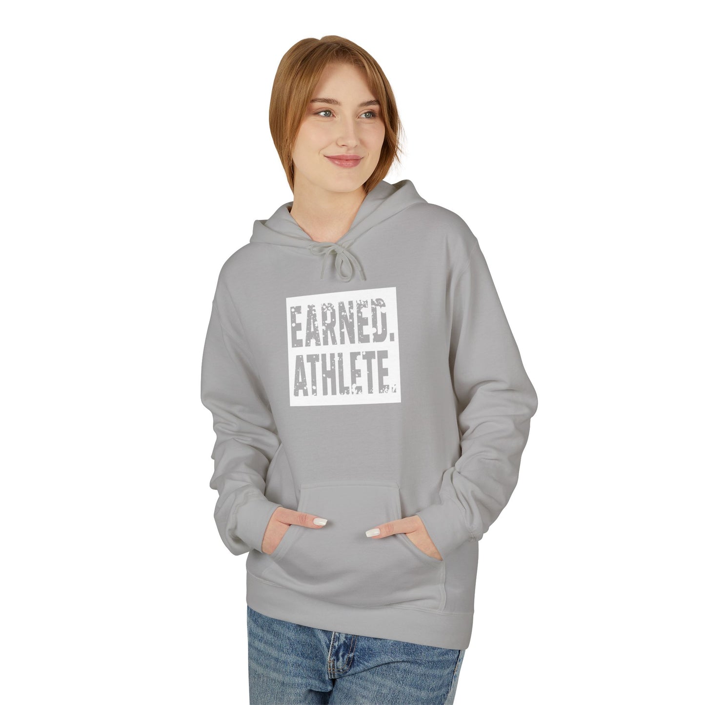 EARNED. ATHLETE. Hoodie (White Logo)
