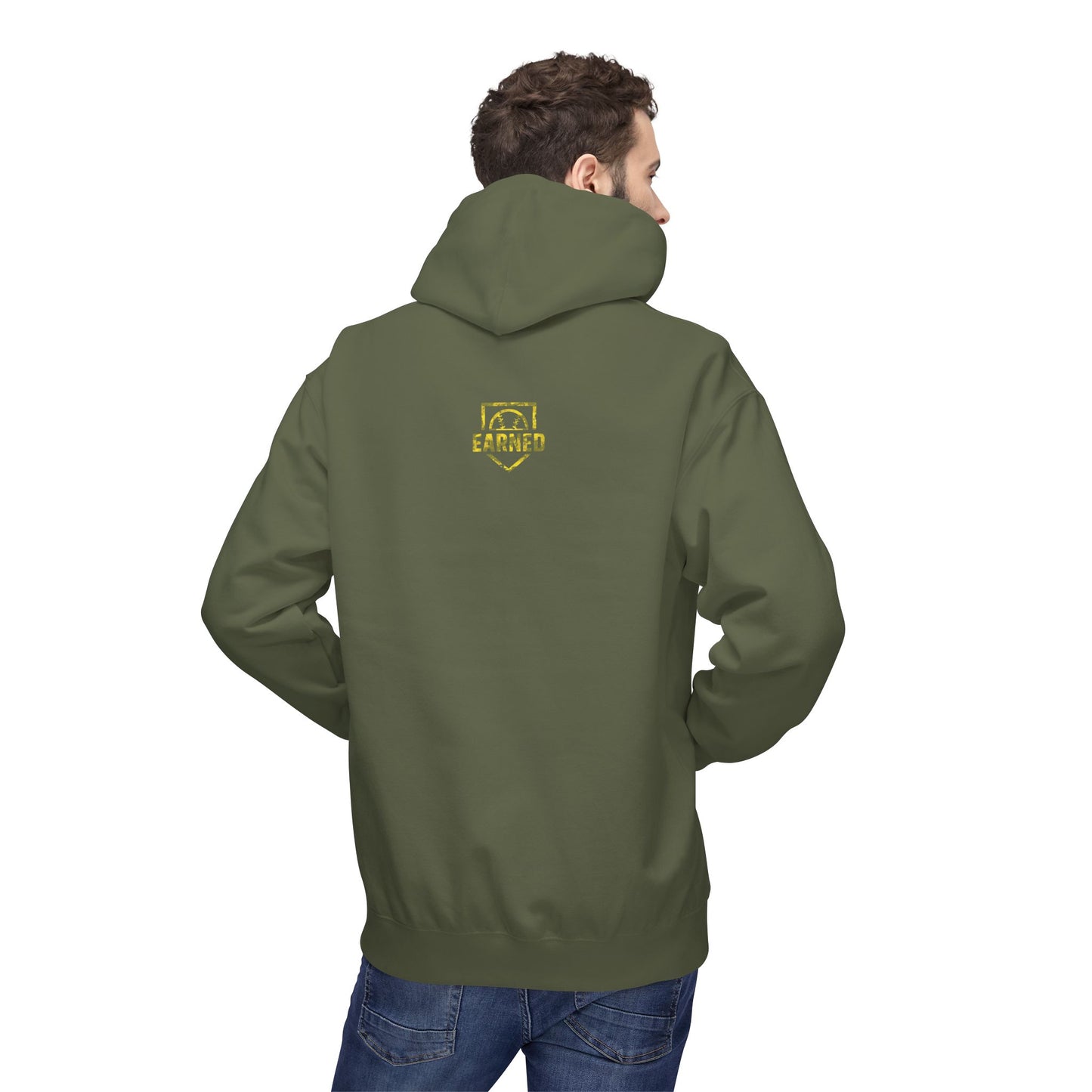 SHOWING UP ADDS UP Adult Hoodie (Yellow Camo Logo)
