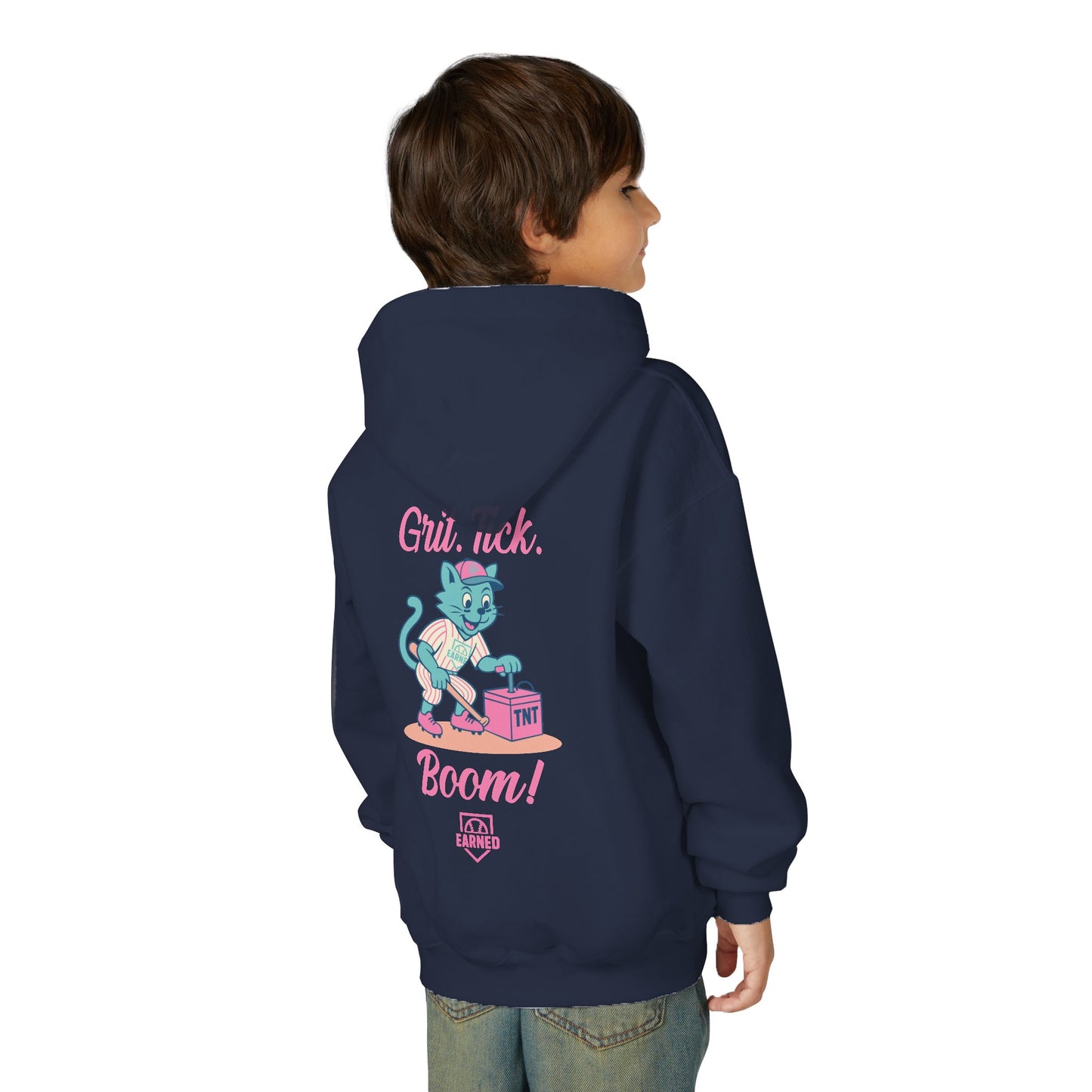 GRIT. TICK. BOOM. Youth Hoodie - TOMFOOLERY Collection