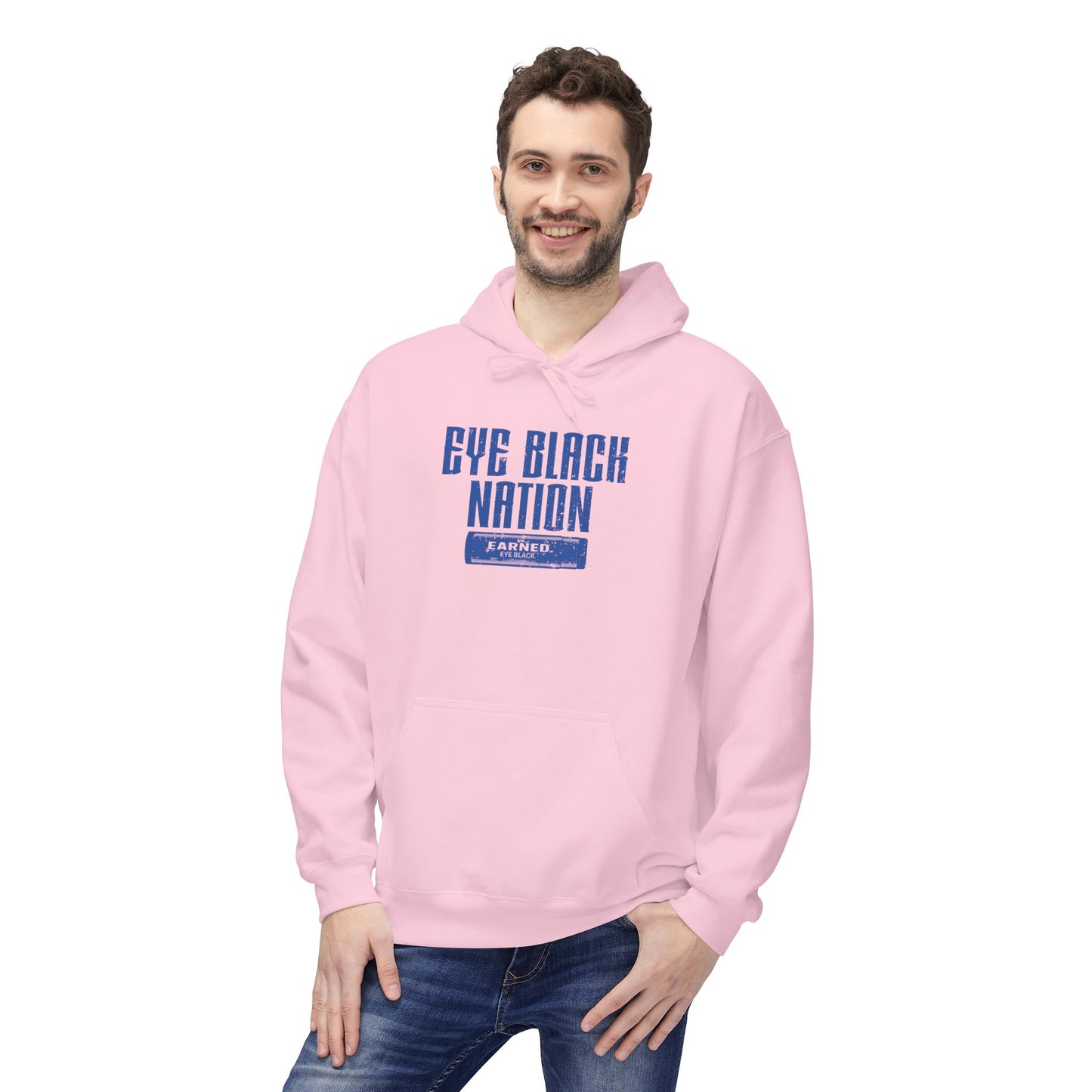EYE BLACK NATION Adult Hoodie (Blue Font)