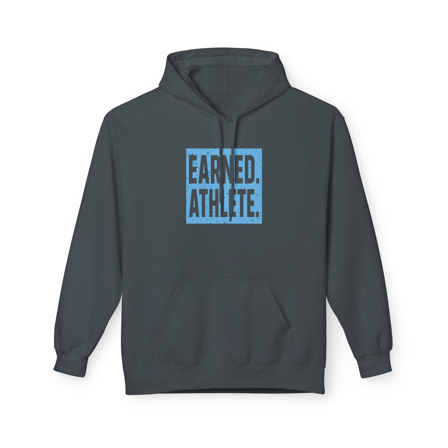 EARNED. ATHLETE. Hoodie (Light Blue Logo)