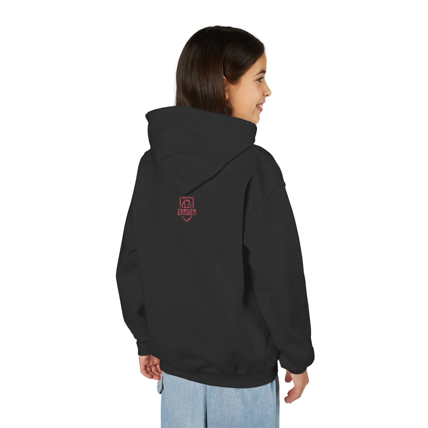 SHOWING UP ADDS UP Youth Hoodie (Red Camo Logo)