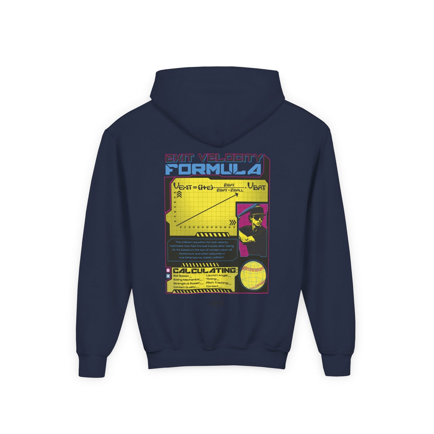 EXIT VELOCITY FORMULA Youth Hoodie - BASEBALL IQ Collection
