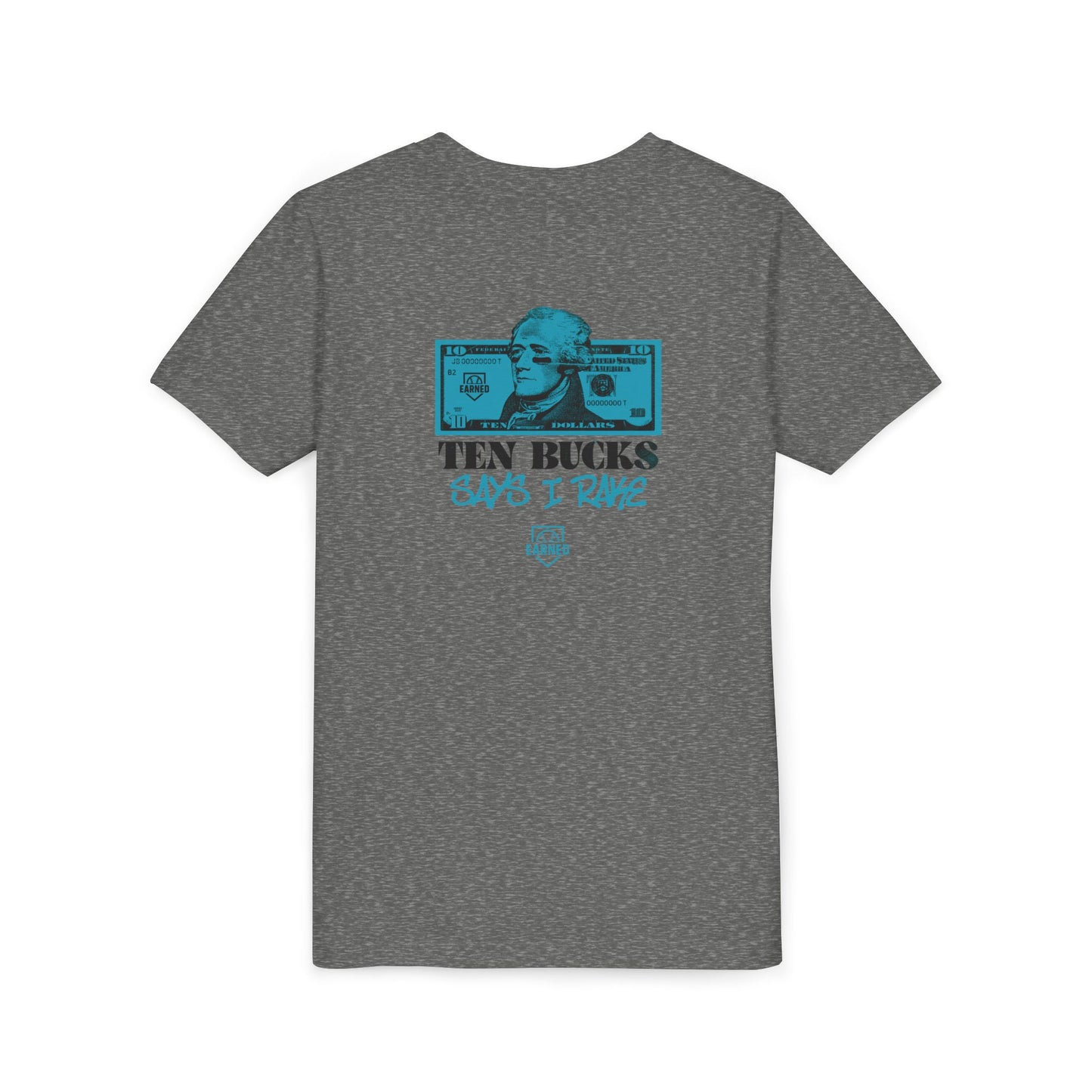 TEN BUCKS SAYS I RAKE Youth Tee (Blue Logo)