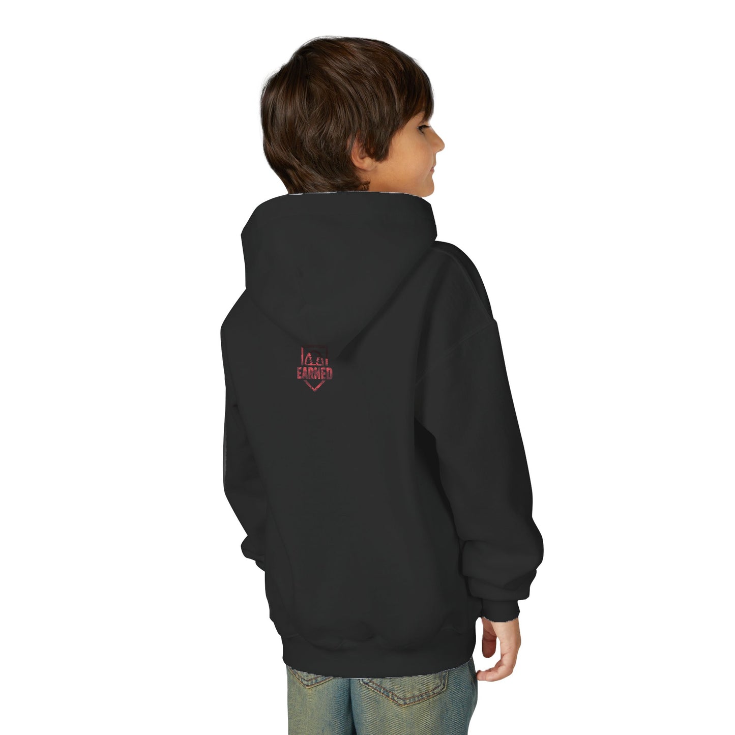 SHOWING UP ADDS UP Youth Hoodie (Red Camo Logo)