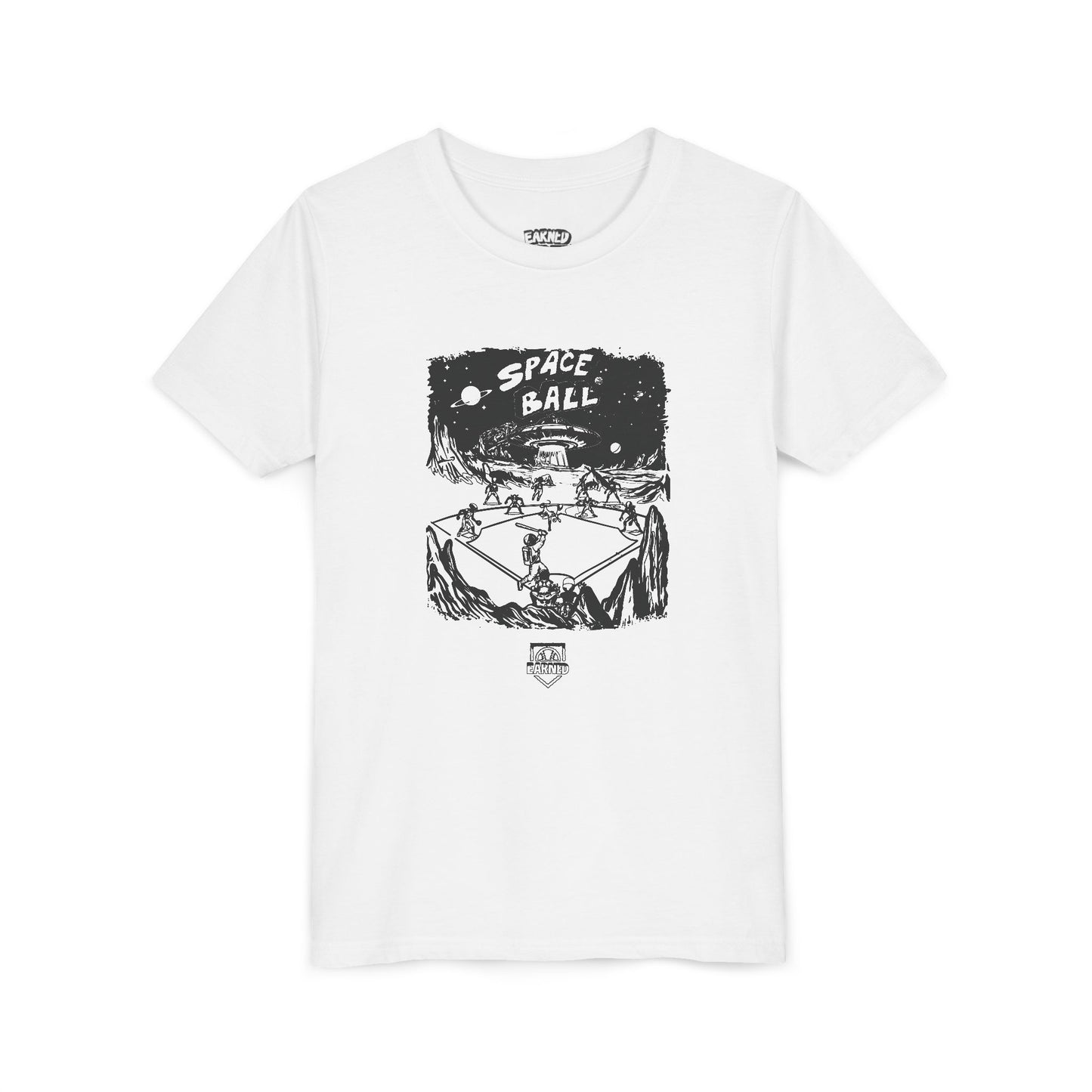 SPACE BALL: INFIELD FLY ABDUCTION Youth Tee (Black & White)