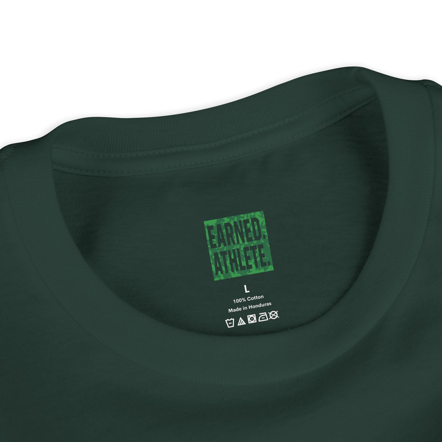 SHOWING UP ADDS UP Youth Tee (Green Camo Font)