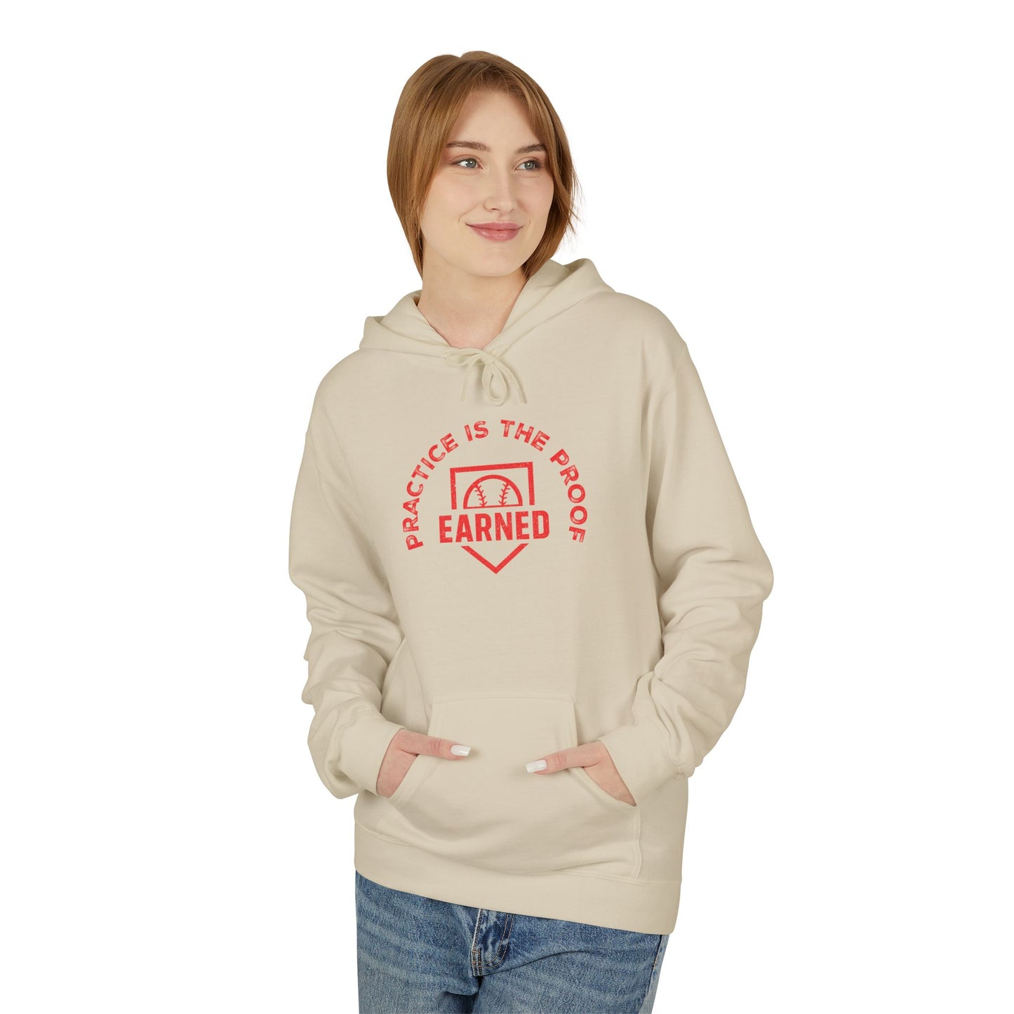PRACTICE IS THE PROOF Hoodie (Red Font)