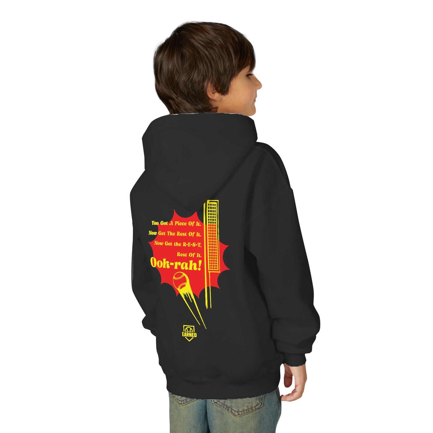 PIECE OF IT Youth Hoodie (Red Logo) - DUGOUT CHANT Collection