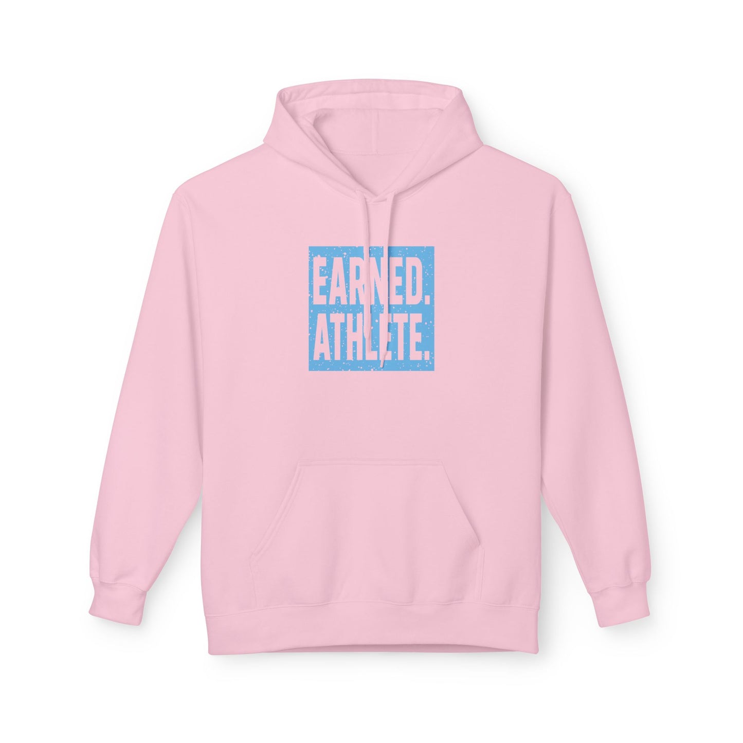 EARNED. ATHLETE. Hoodie (Light Blue Logo)