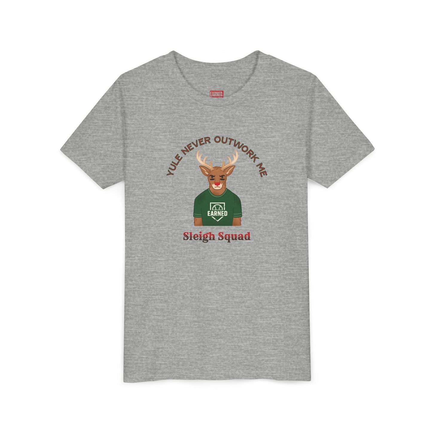YULE NEVER OUTWORK ME Youth Tee - SLEIGH SQUAD Collection