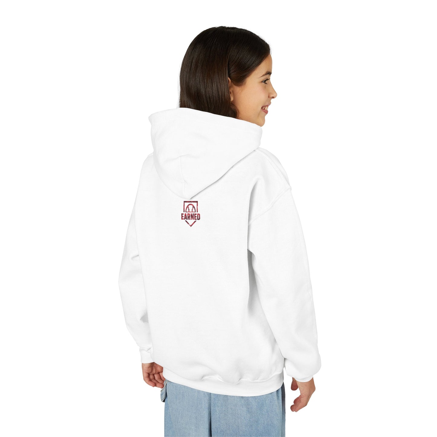 SHOWING UP ADDS UP Youth Hoodie (Red Camo Logo)