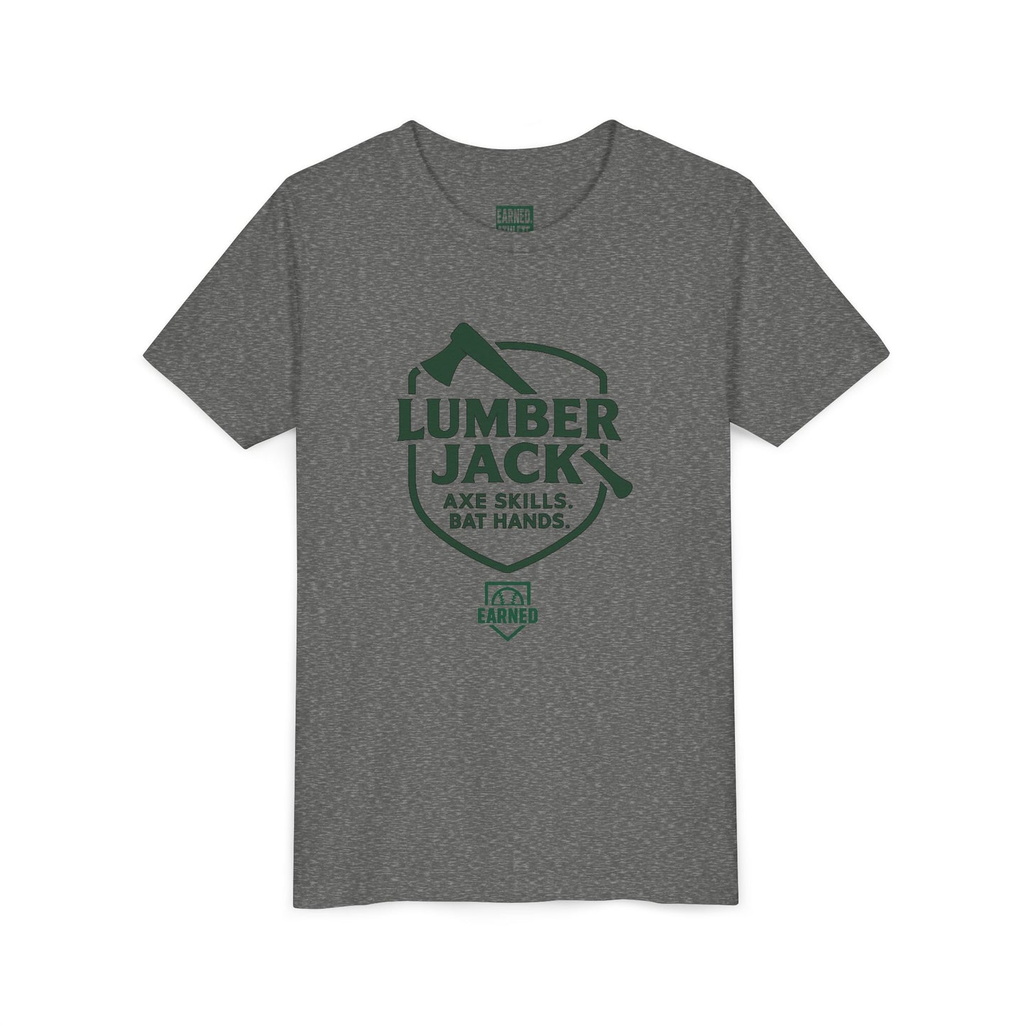 LUMBER JACK. AXE SKILLS. BAT HANDS. Youth Tee