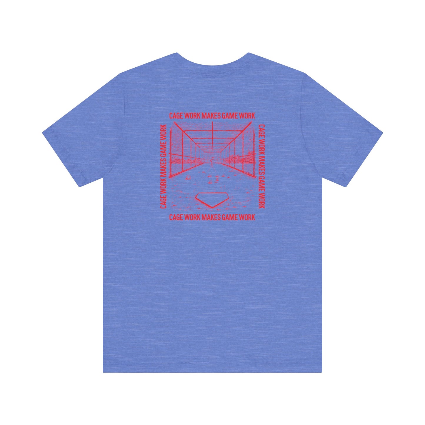 CAGE WORK MAKES GAME WORK Tee (Red Font)