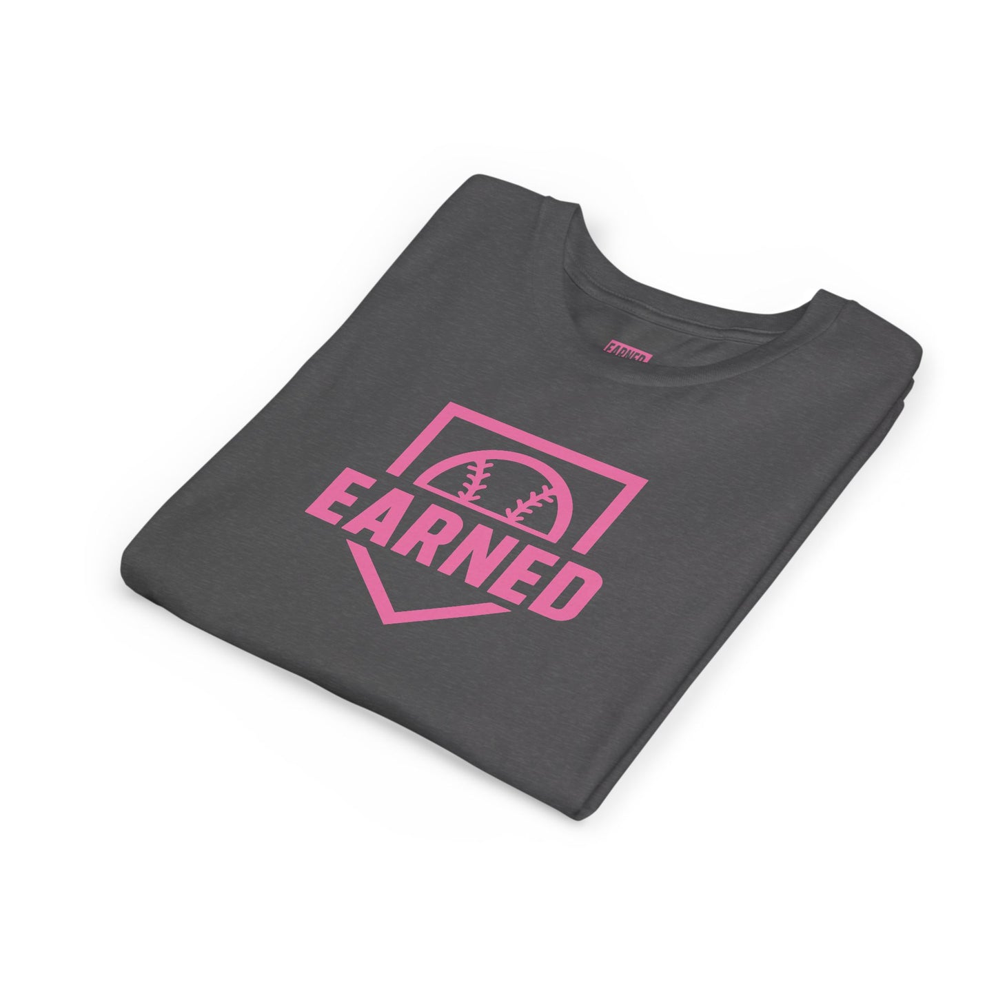 EARNED Logo Youth Tee (Hot Pink)