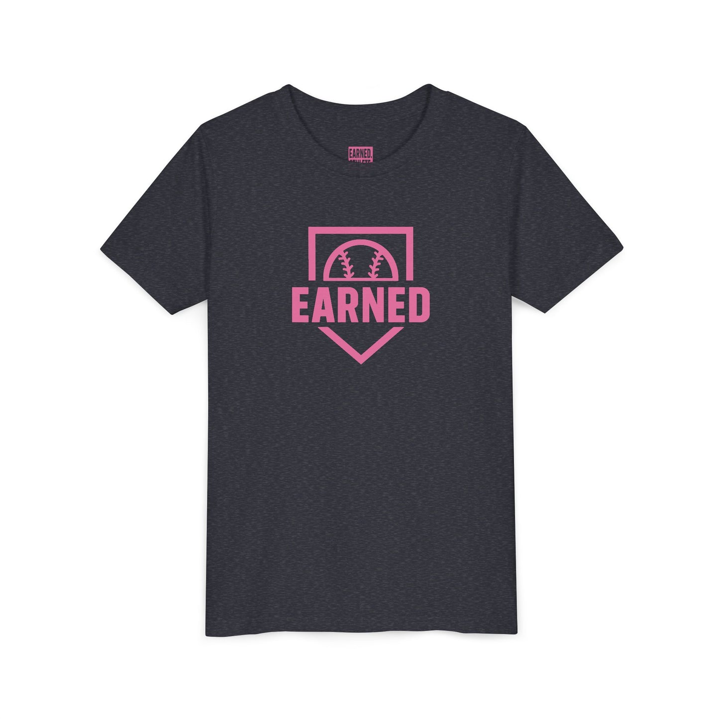EARNED Logo Youth Tee (Hot Pink)