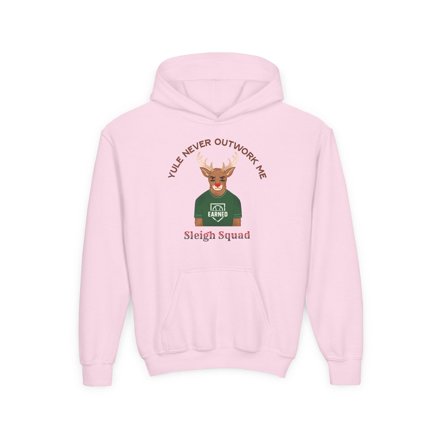 YULE NEVER OUTWORK ME Youth Hoodie - SLEIGH SQUAD Collection