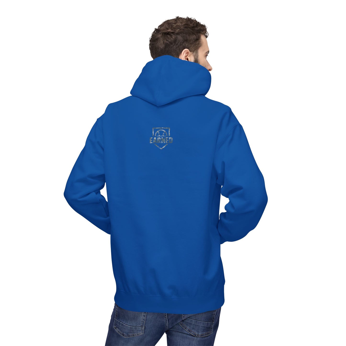 SHOWING UP ADDS UP Adult Hoodie (Grey Camo Logo)