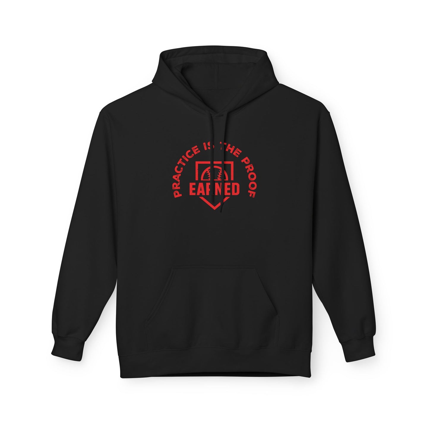 PRACTICE IS THE PROOF Hoodie (Red Font)