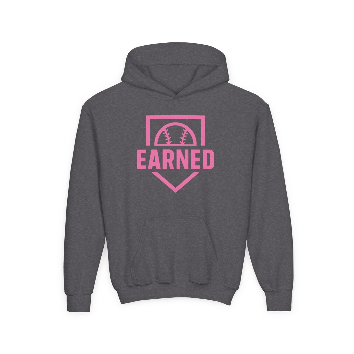EARNED Logo Youth Hoodie (Hot Pink)