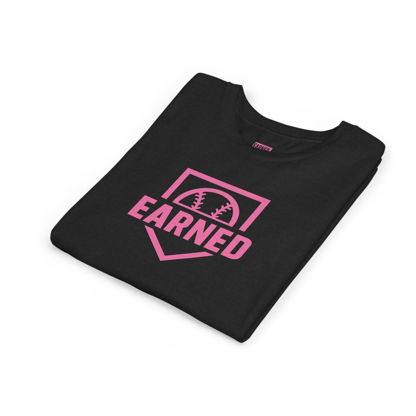 EARNED Logo Youth Tee (Hot Pink)