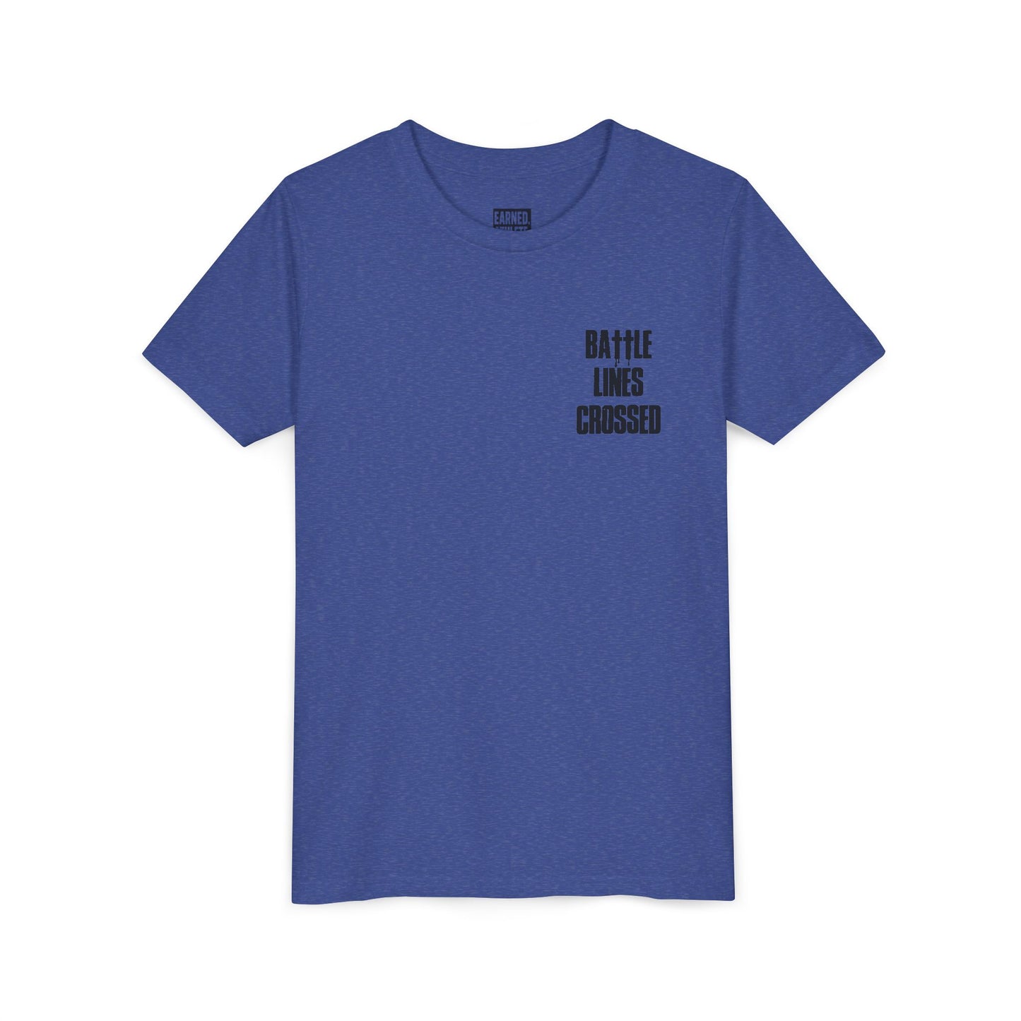 BATTLE LINES CROSSED Youth Tee (Black Font)