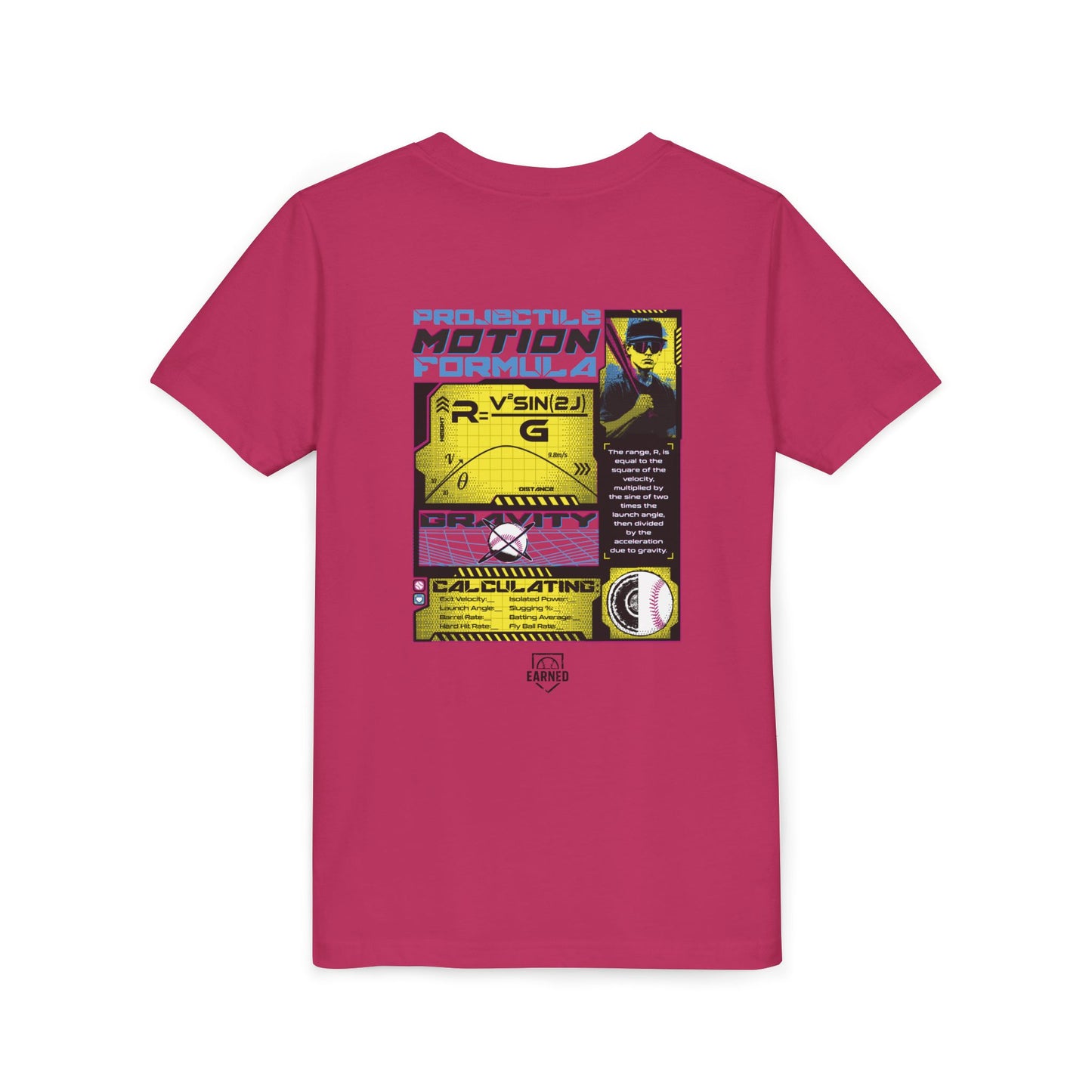 PROJECTILE MOTION FORMULA Youth Tee - BASEBALL IQ Collection