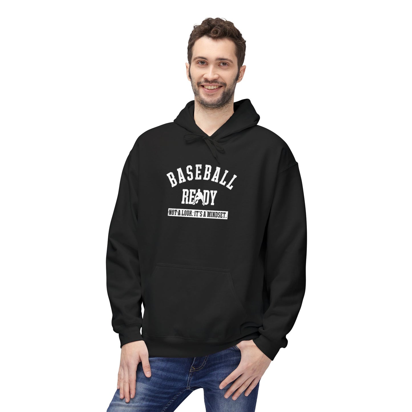 BASEBALL READY Adult Hoodie (White Font)