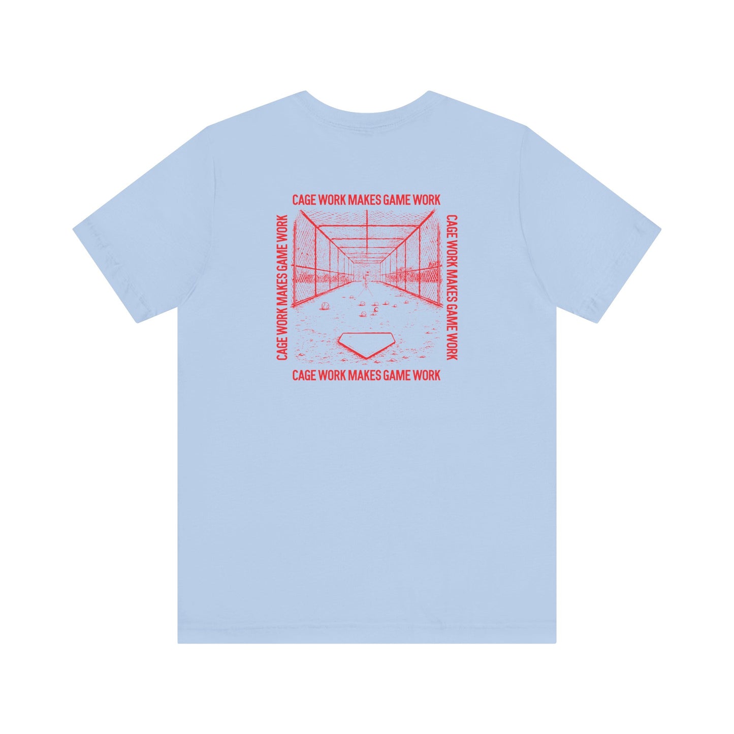 CAGE WORK MAKES GAME WORK Tee (Red Font)