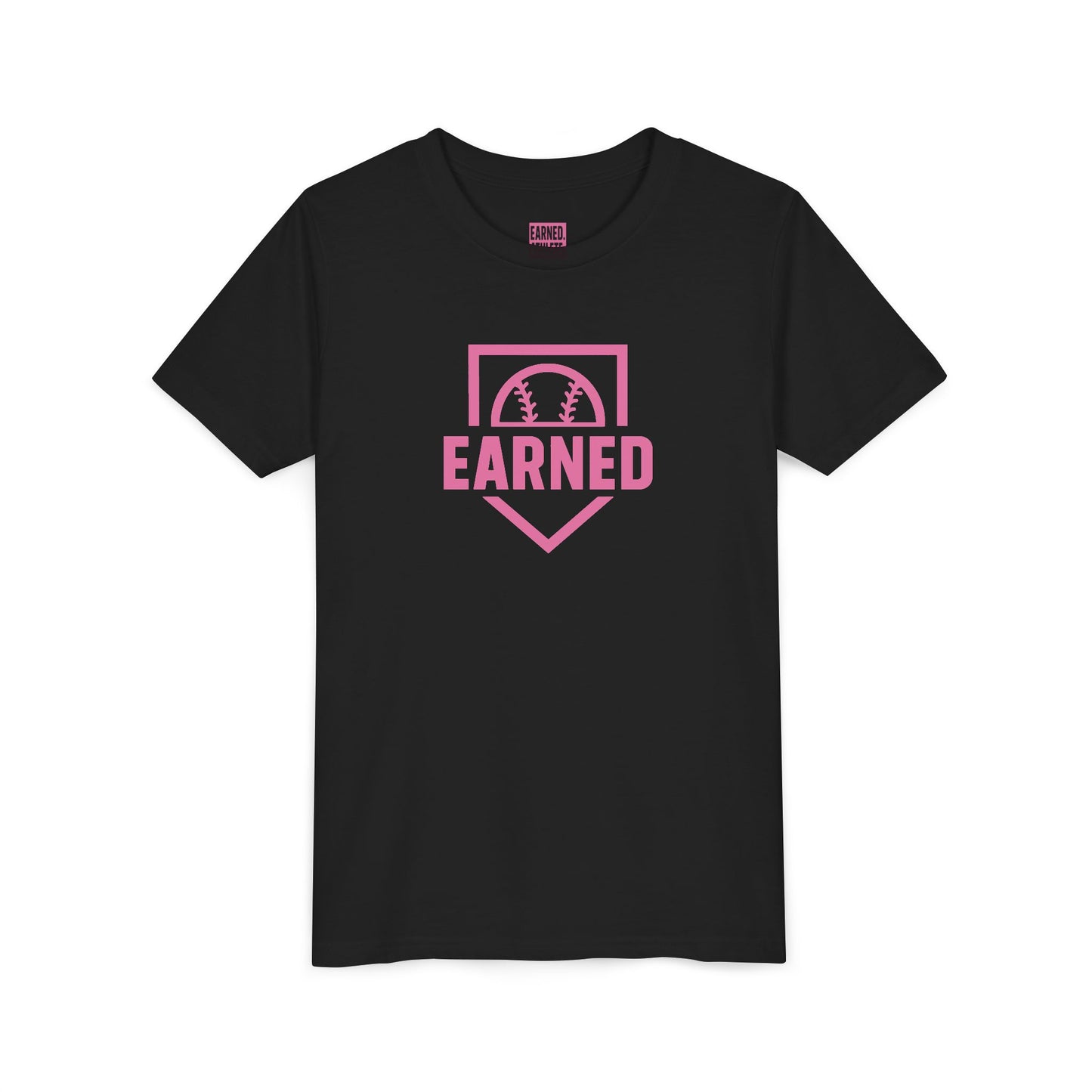 EARNED Logo Youth Tee (Hot Pink)