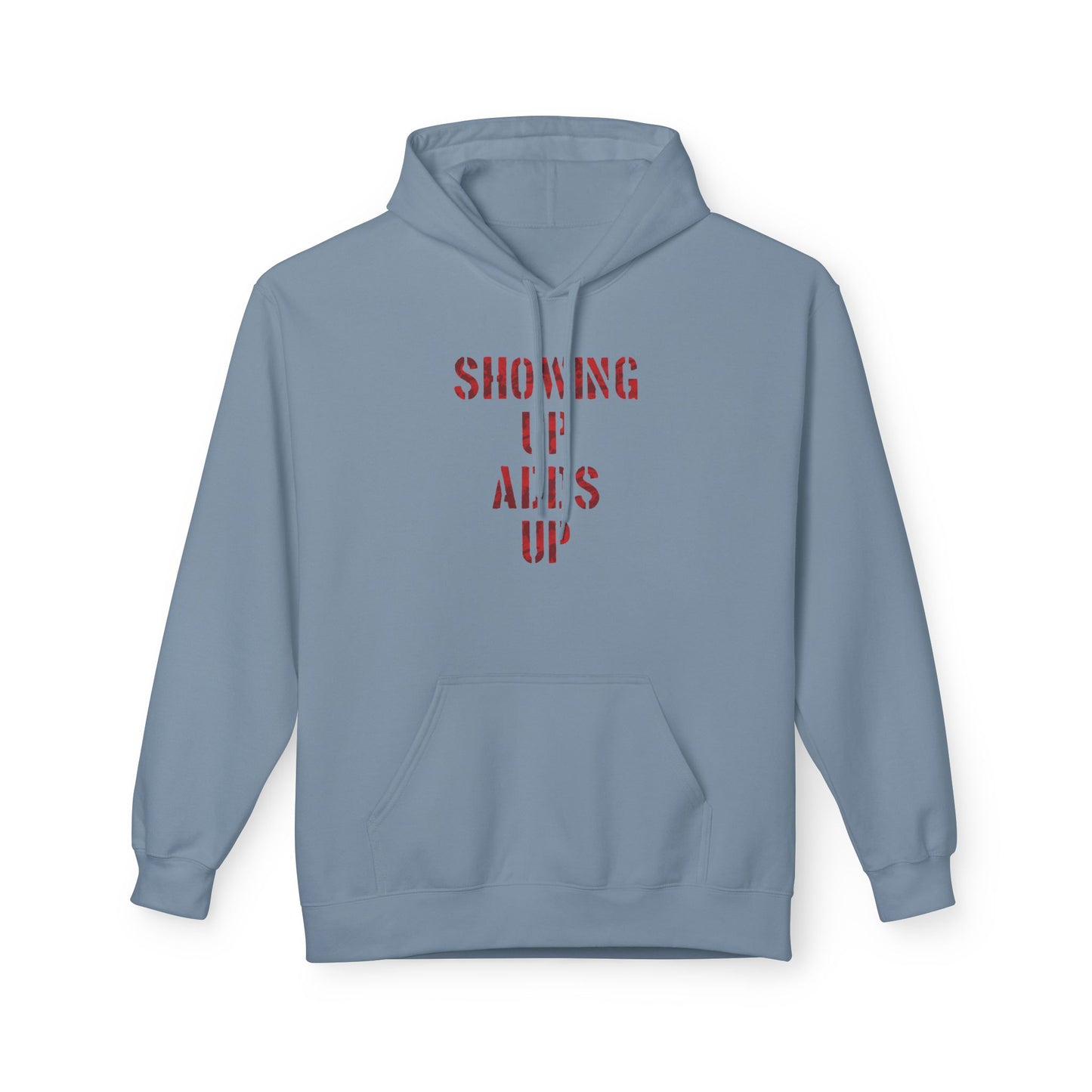SHOWING UP ADDS UP Adult Hoodie (Red Camo Logo)