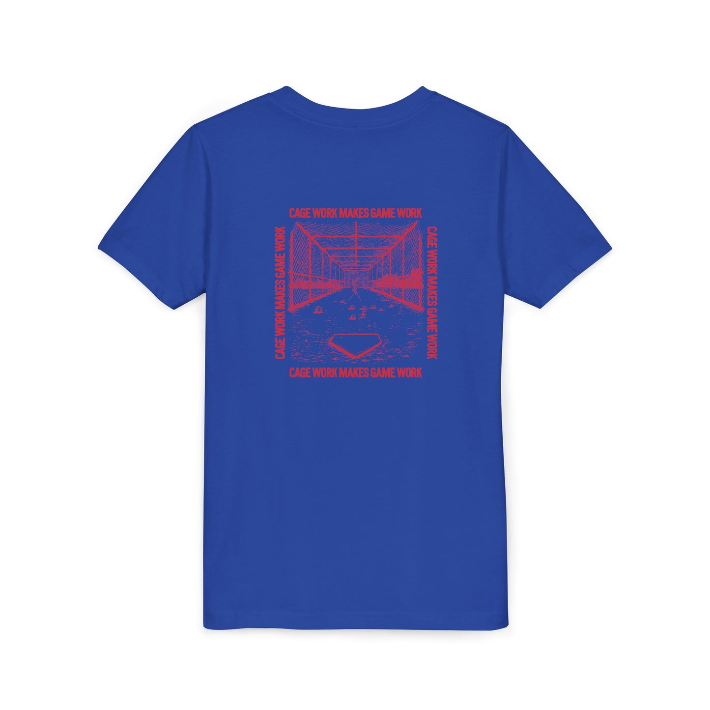 CAGE WORK MAKES GAME WORK Youth Tee (Red Font)