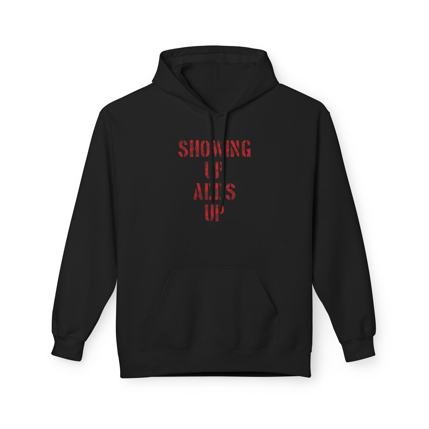 SHOWING UP ADDS UP Adult Hoodie (Red Camo Logo)