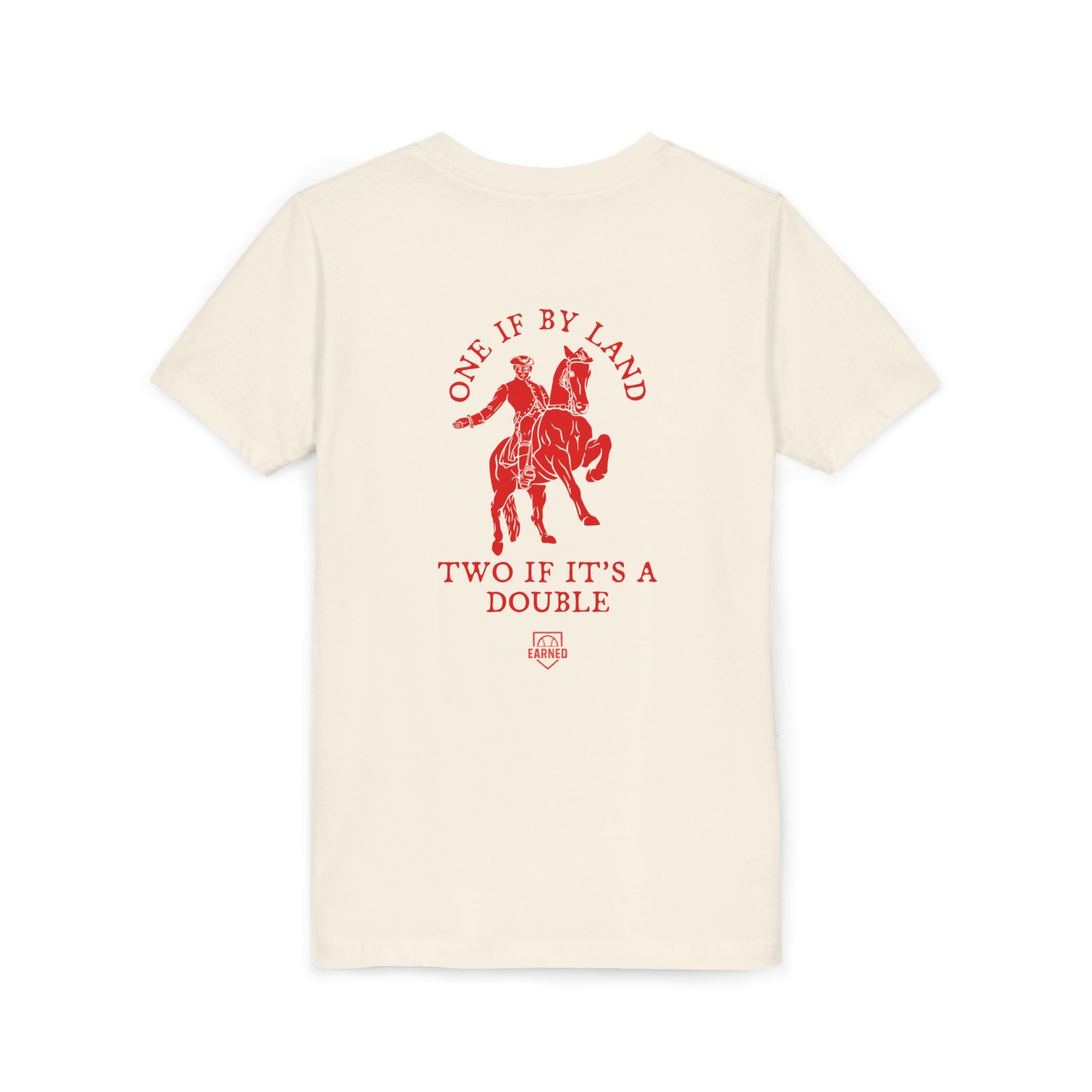 ONE IF BY LAND, TWO IF IT'S A DOUBLE Youth Tee (Paul Revere Red)