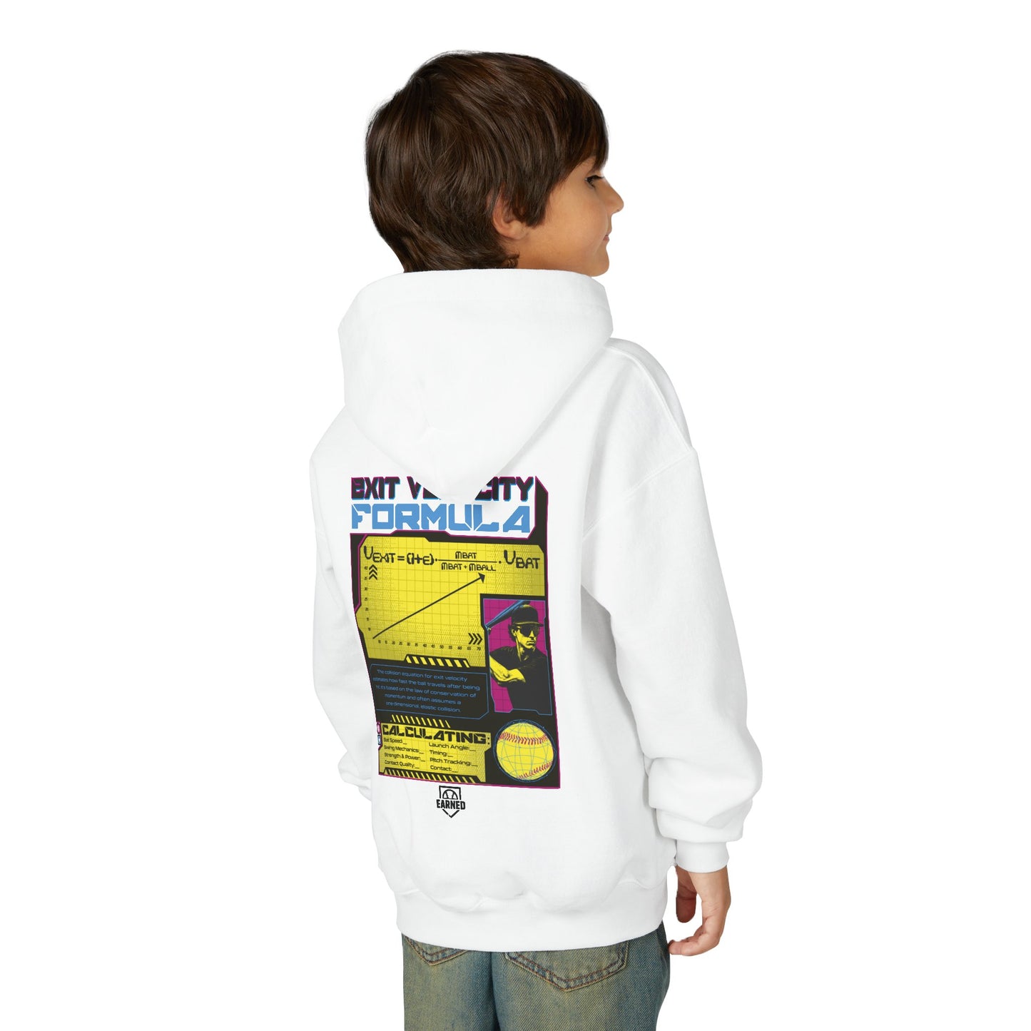 EXIT VELOCITY FORMULA Youth Hoodie - BASEBALL IQ Collection