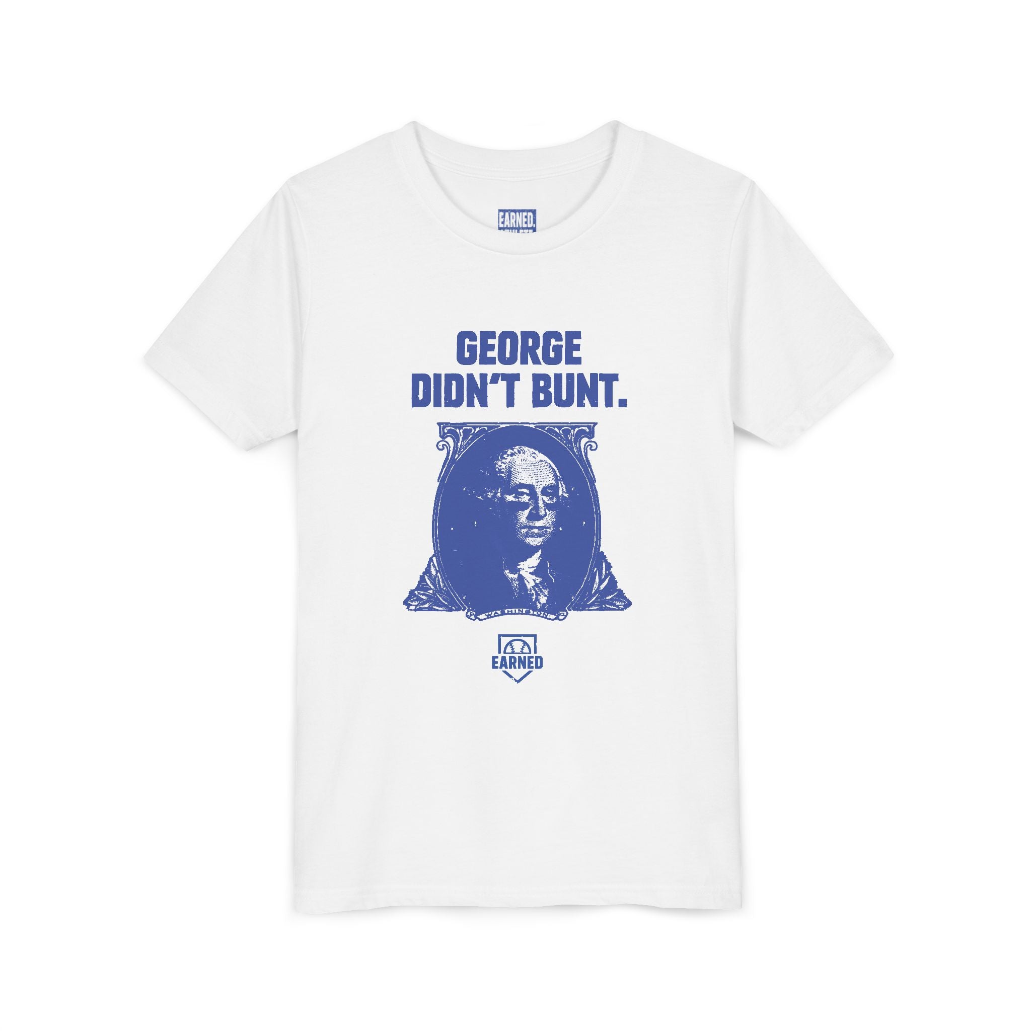 GEORGE DIDN'T BUNT Youth Tee (Blue Font)