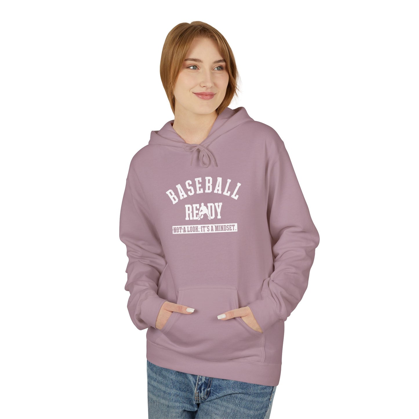 BASEBALL READY Adult Hoodie (White Font)