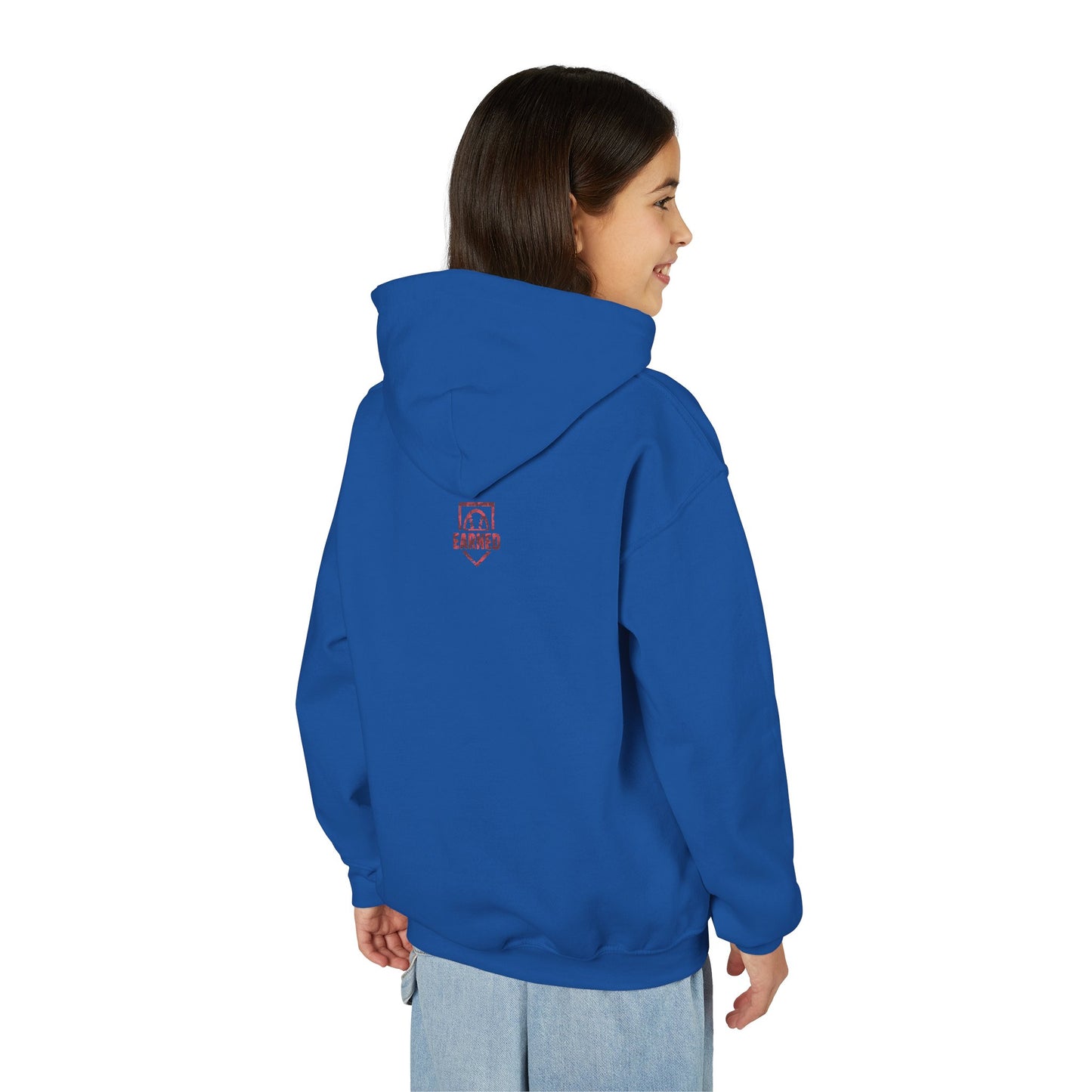 SHOWING UP ADDS UP Youth Hoodie (Red Camo Logo)