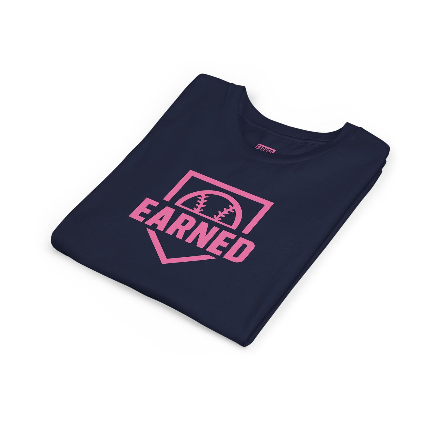 EARNED Logo Youth Tee (Hot Pink)